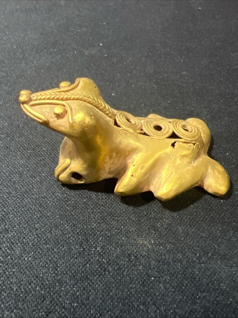TUMBAGA Gold & Copper Alloy Zoomorphic Figurine/Pendant Columbian Art